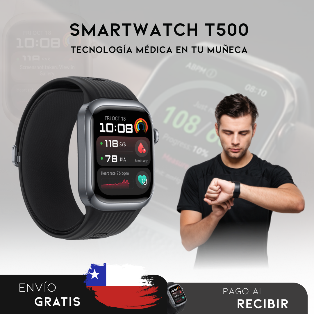 Smartwatch T500 |Reloj Inteligente que cuida de tu salud